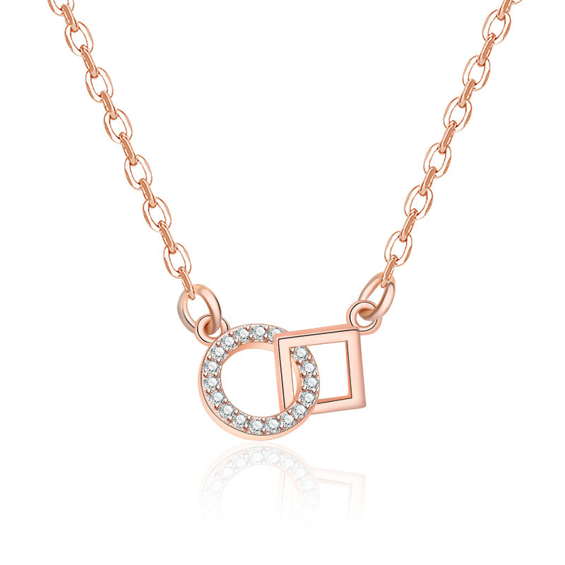 Damen zarte Halskette mit geometrischem Design und funkelnden Zirkonia Shop Nory