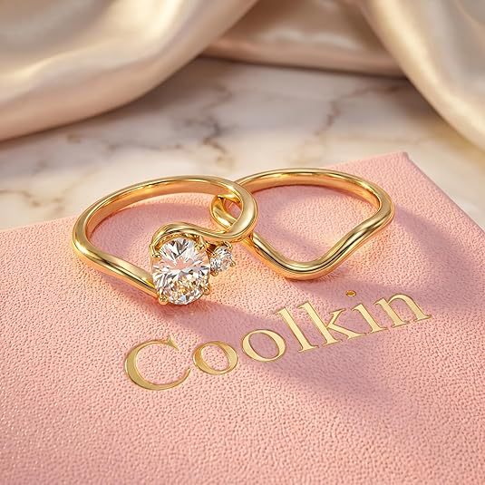 Damen Verlobungsring mit elegant geschwungenem Design und funkelnden Zirkonia Shop Nory