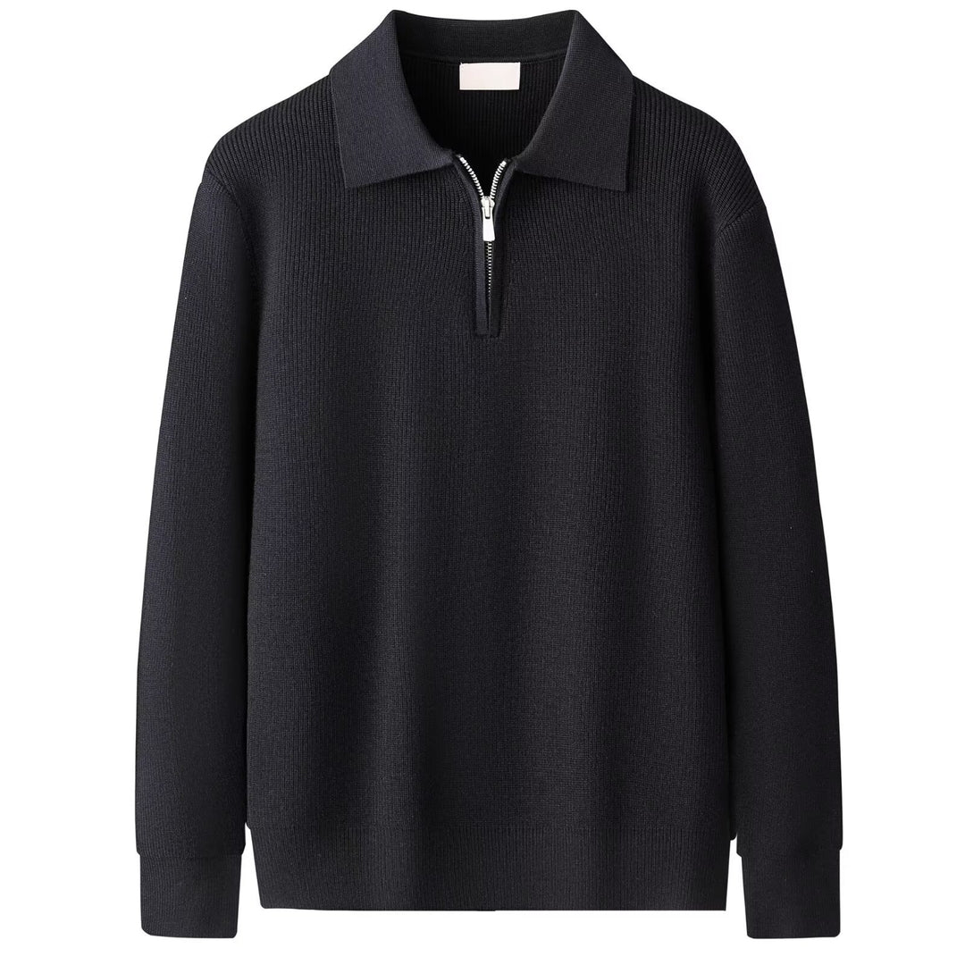Herren Elegantes Pullover mit Stehkragen und Reißverschluss Shop Nory