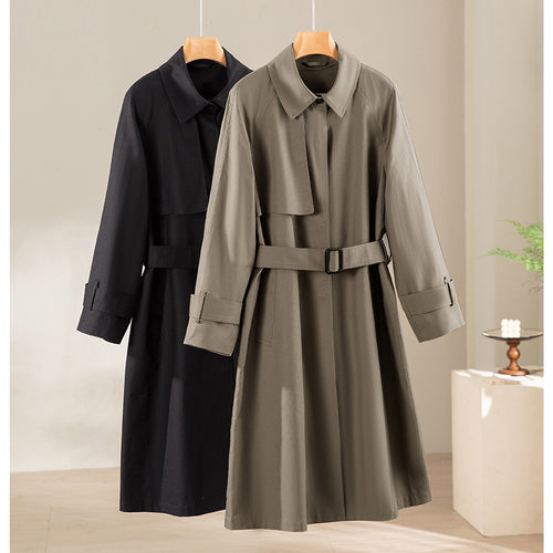 Damen Klassischer Trenchcoat mit Gürtel und Sturmblende Shop Nory