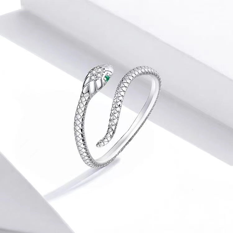 Damen Offener Ring im eleganten Schlangen-Design mit funkelndem Detail Shop Nory