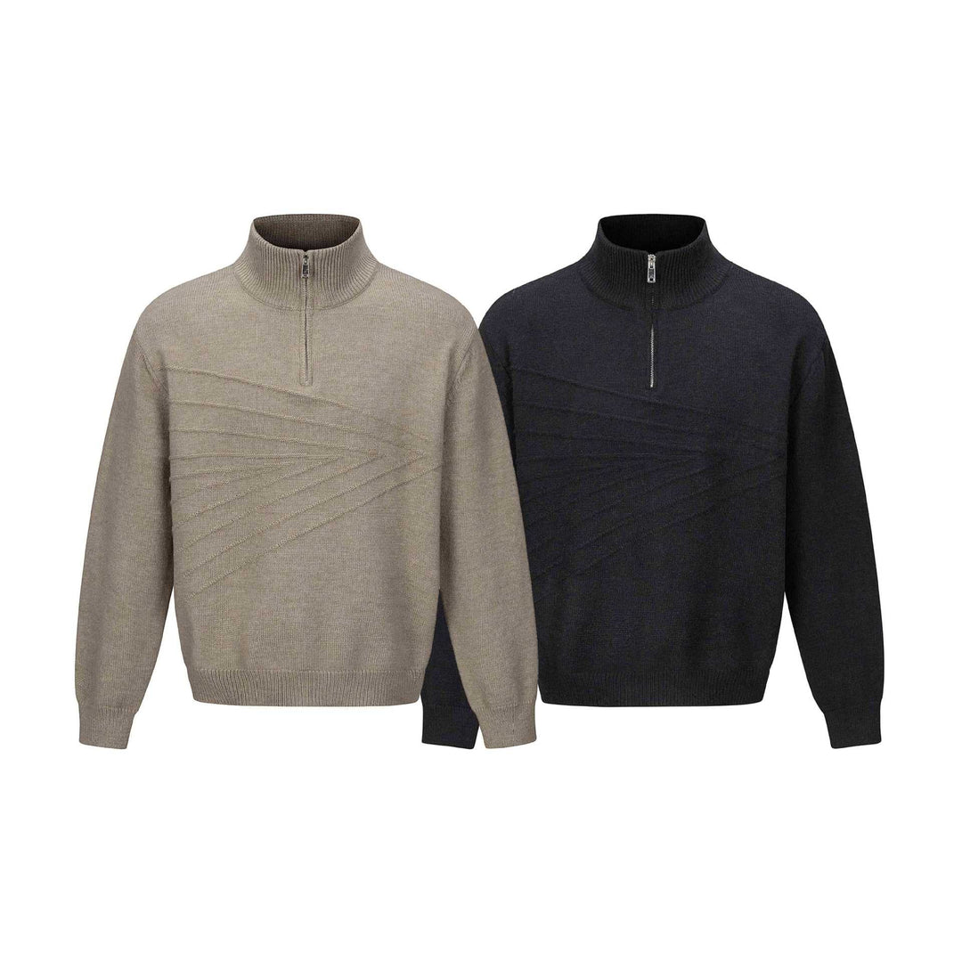Herren Halbzip-Strickpullover mit Rippenkragen Shop Nory