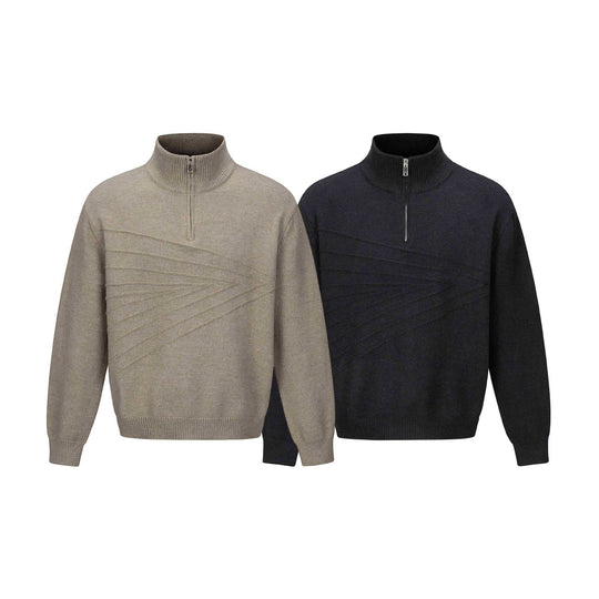 Herren Halbzip-Strickpullover mit Rippenkragen Shop Nory