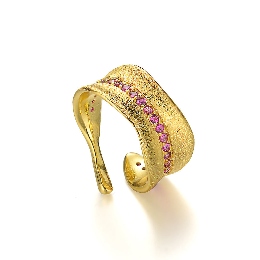 Damen Ring mit funkelndem Zirkonia und geschwungenem Design Shop Nory