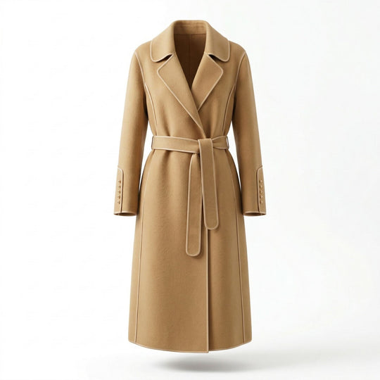 Damen Eleganter Wickelmantel mit Gürtel und hochwertigen Details Shop Nory