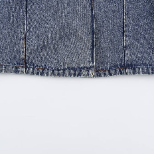 Damen Verkürzte Jeansjacke im Boxy‑Schnitt mit Stehkragen und dreiviertelärmeln Shop Nory