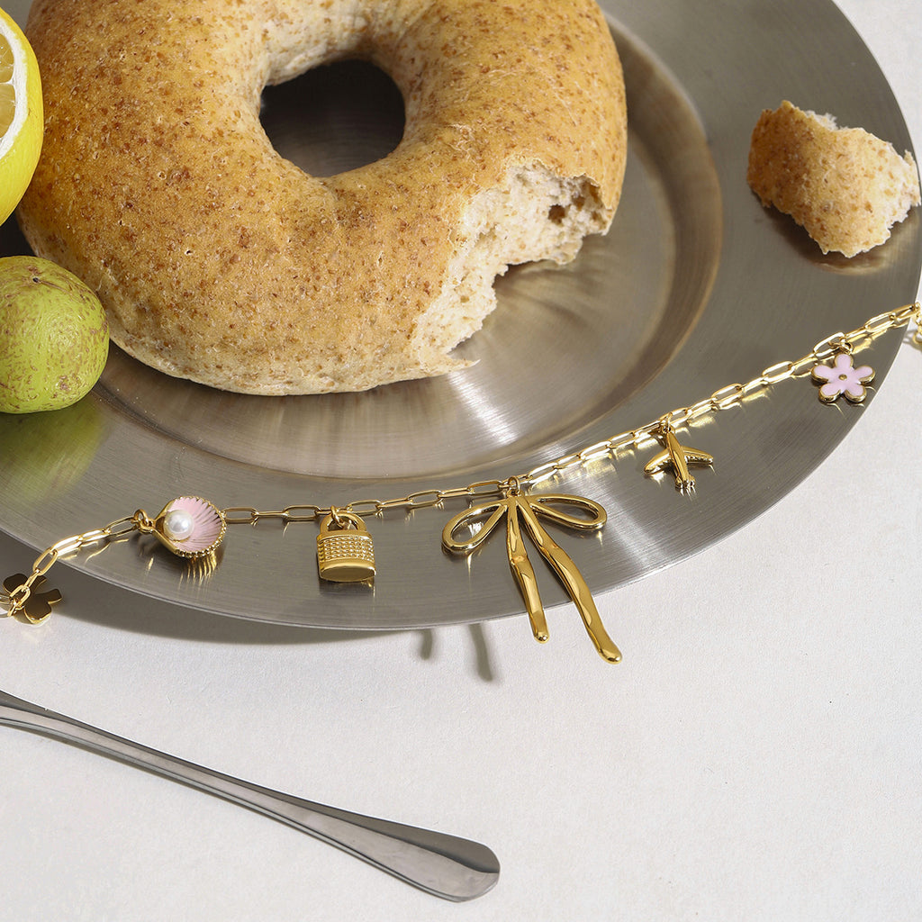 Damen Halskette mit verspieltem Charms-Design aus hypoallergenem Edelstahl Shop Nory