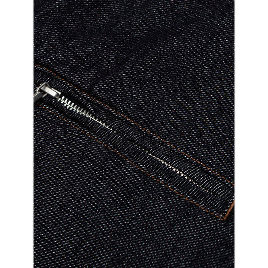 Herren Boxy-Denimjacke mit durchgehendem Reißverschluss, Brust-Reißverschlusstasche und Hemdkragen Shop Nory