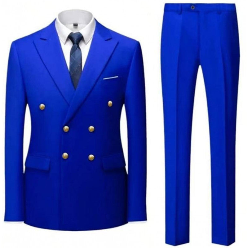 Herren Zweiteiliger Doppelreiher-Anzug mit tailliertem Sakko und schmaler Flachbundhose Shop Nory