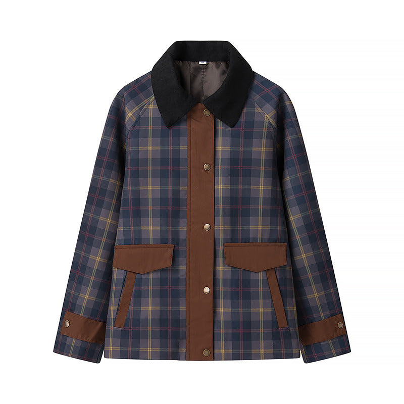 Damen Oversize-Karo-Fieldjacke mit Wachsfinish und Zweifachverschluss Shop Nory