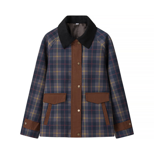 Damen Oversize-Karo-Fieldjacke mit Wachsfinish und Zweifachverschluss Shop Nory