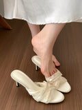 Damen Elegante Slingback-Sandaletten mit zarten Spitzenakzenten