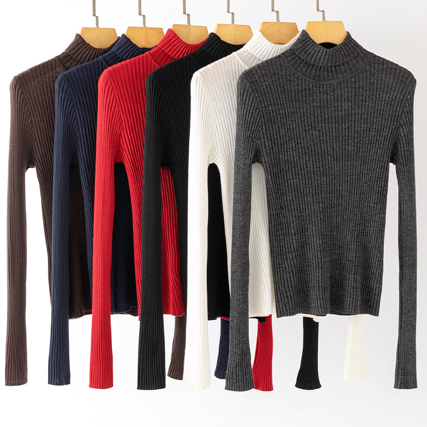 Damen Figurnaher Feiner Rippstrick-Rollkragenpullover mit Stretch-Finish Shop Nory