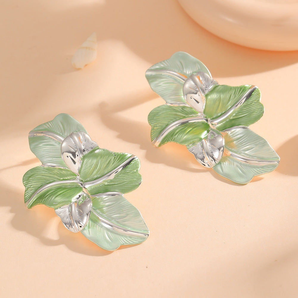 Damen Ohrclips im eleganten Orchideen-Design Shop Nory