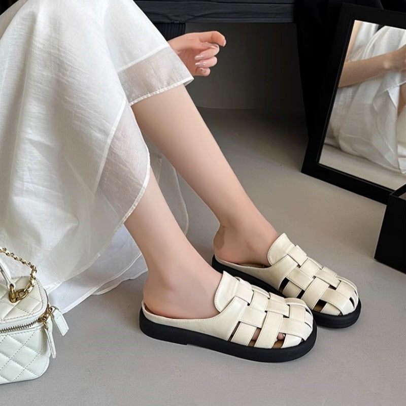 Damen Komfortable geflochtene Sandalen mit bequemer Fußbettgestaltung