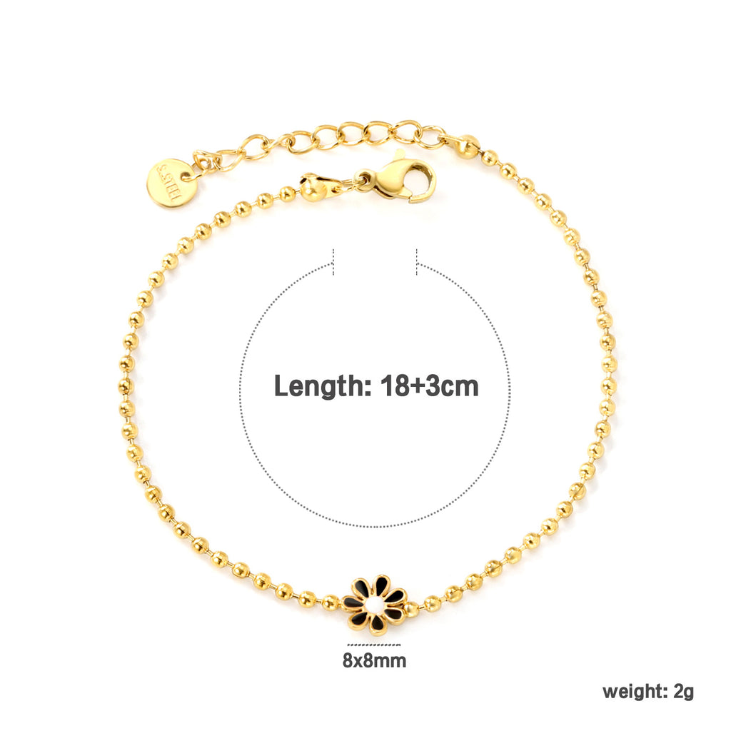 Damen Armband mit filigranen Blumenmotiven und verstellbarem Verschluss Shop Nory
