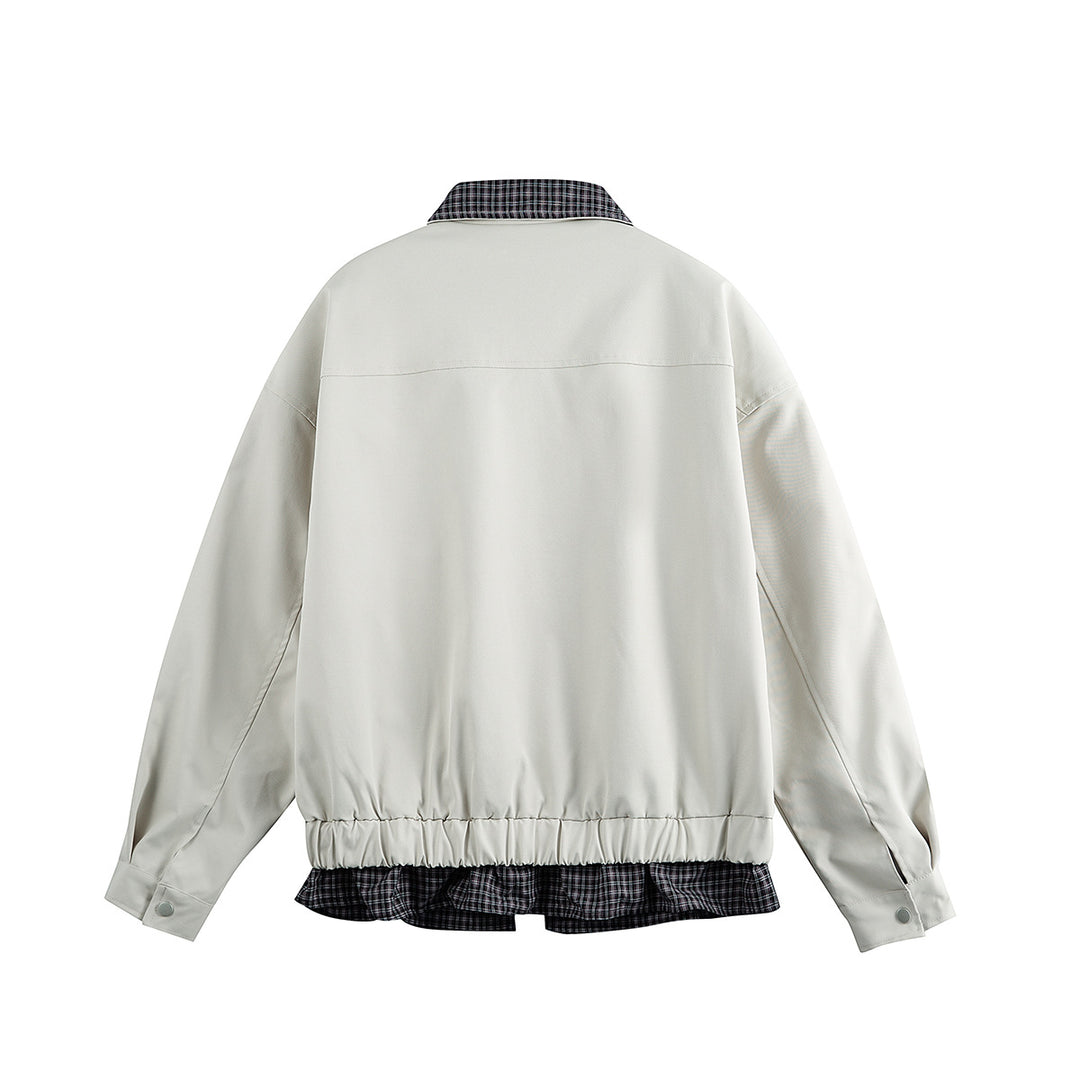 Herren Layered-Optik Blousonjacke mit Karokragen und verstellbarem Saum Shop Nory
