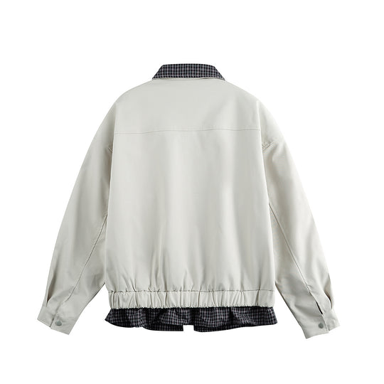 Herren Layered-Optik Blousonjacke mit Karokragen und verstellbarem Saum Shop Nory