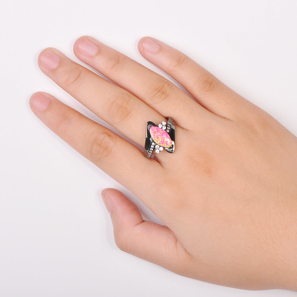 Damen Ring mit schimmerndem Opal und elegantem Zirkonia-Design Shop Nory