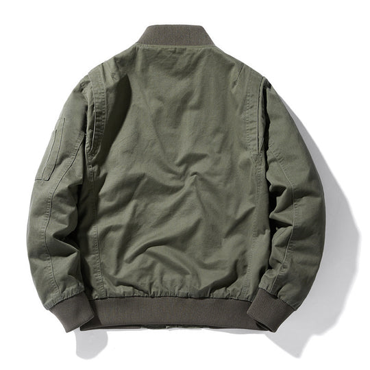 Herren leichter Canvas-Bomber im Utility-Fieldstil mit Ärmeltasche und gerippten Bündchen Shop Nory