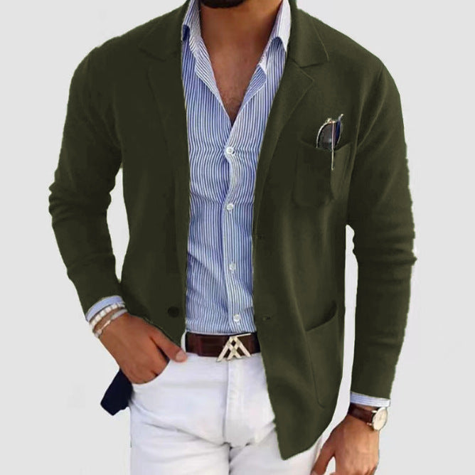 Herren lässiger, eleganter Blazer aus kräftigem Baumwollmix