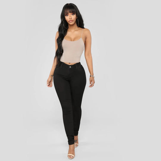 Damen Hochgeschnittene Skinny-Jeans mit Figurformendem Stretch Shop Nory