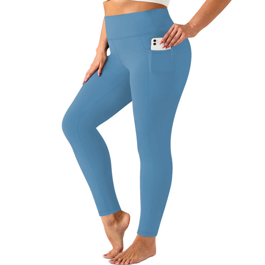 Damen hochtaillierte Sportleggings mit Seitentasche und formendem Stretchmaterial Shopy Nory