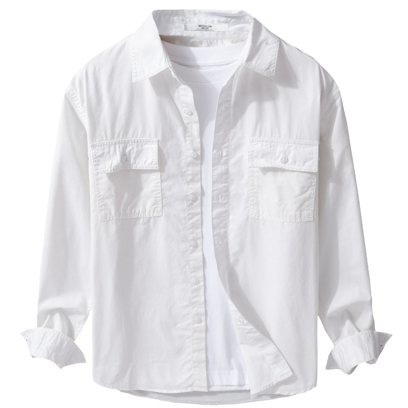 Herren Pflegeleichtes Baumwoll-Utility-Overshirt mit Doppel‑Brusttaschen und entspanntem Saum Shop Nory