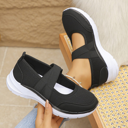 Damen Sportive Mary-Jane-Sneaker mit elastischem Kreuzriemen Shop Nory