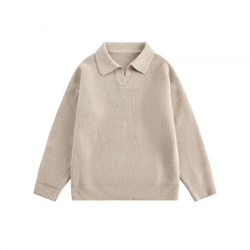 Unisex Weitgeschnittener Feinstrick-Polo mit kurzem Henleyverschluss und Kentkragen Shop Nory