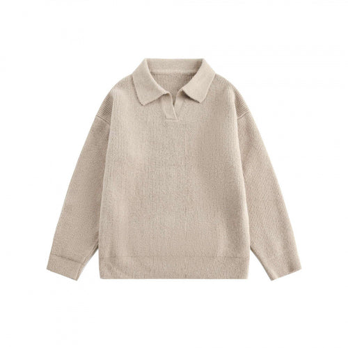 Unisex Weitgeschnittener Feinstrick-Polo mit kurzem Henleyverschluss und Kentkragen Shop Nory
