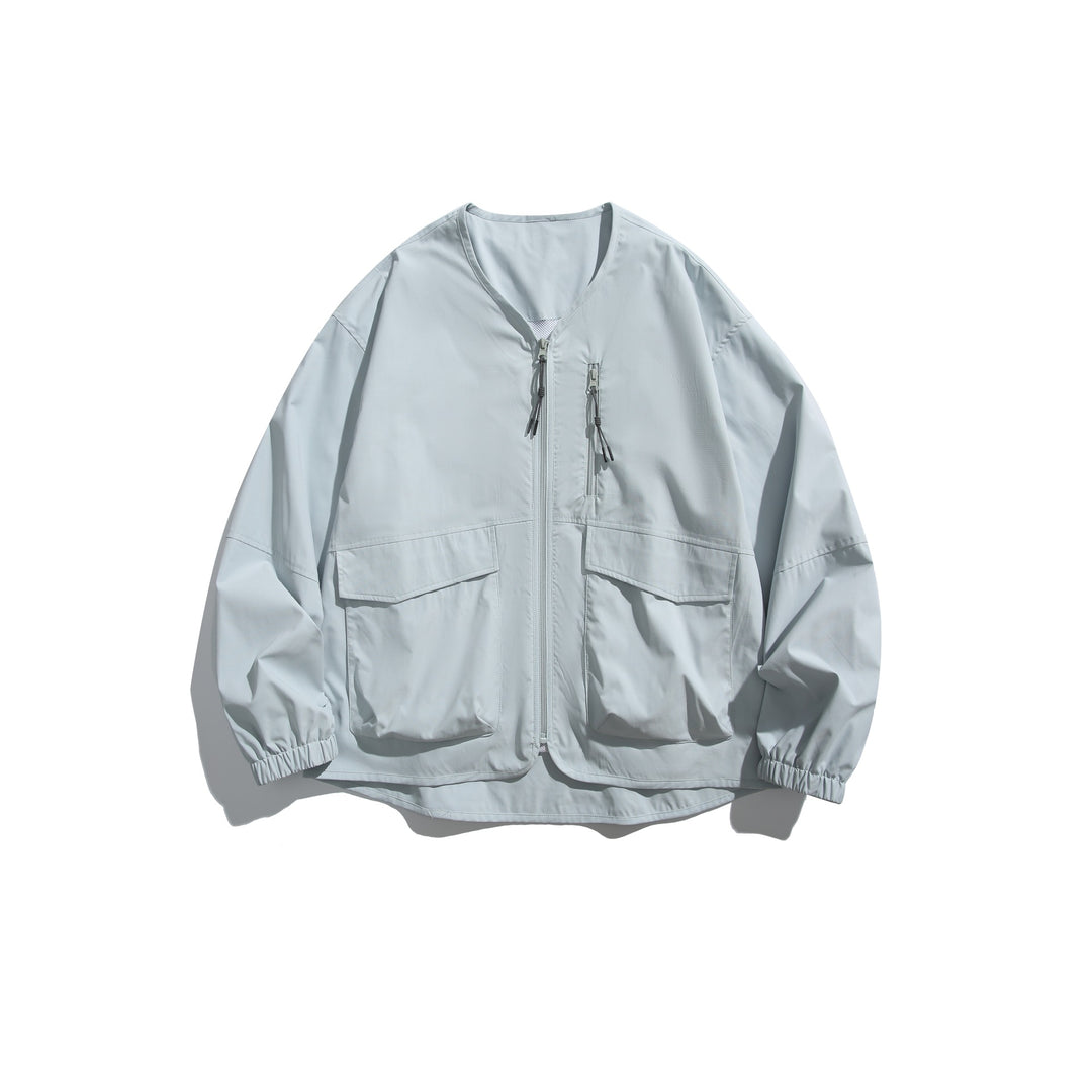 Herren Kurzblouson mit V‑Ausschnitt, zweiwege Reißverschlüssen und Utility‑Taschen Shop Nory