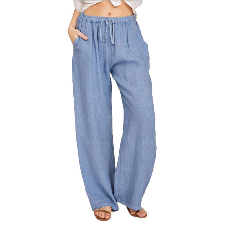 Damen bequeme Leinenhose