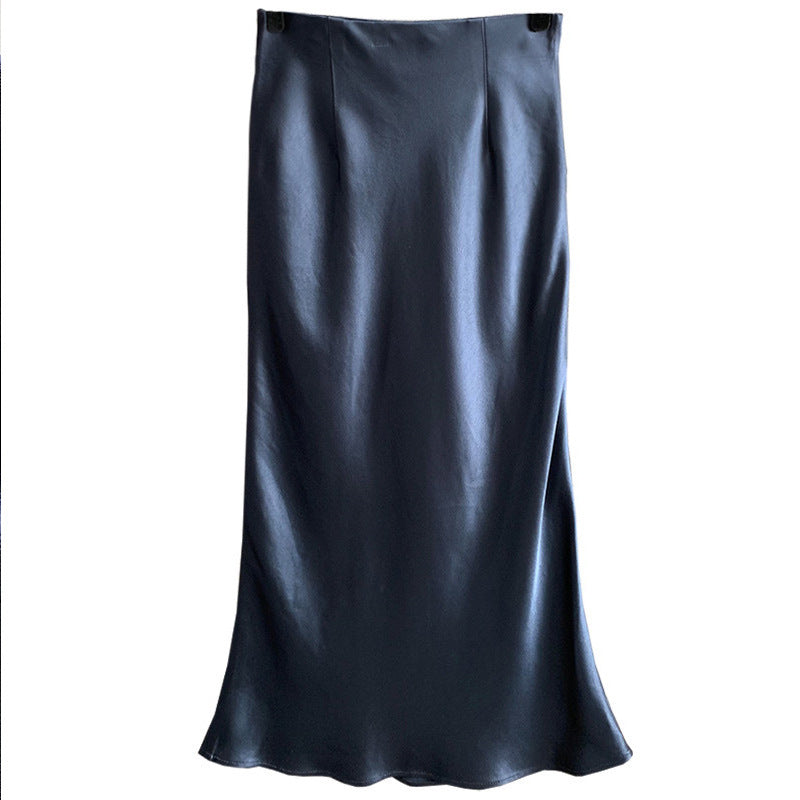Damen Eleganter Satin Midi-Rock Shop Nory