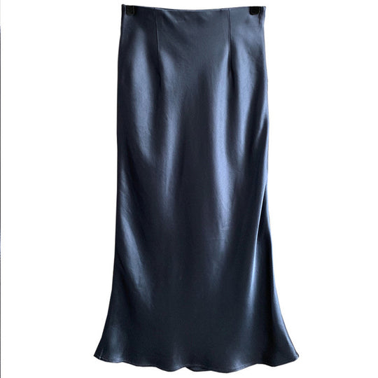 Damen Eleganter Satin Midi-Rock Shop Nory
