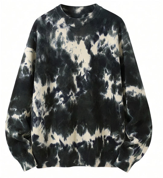Herren Oversized Batik-Pullover mit Rundhalsausschnitt und Rippbündchen Shop Nory