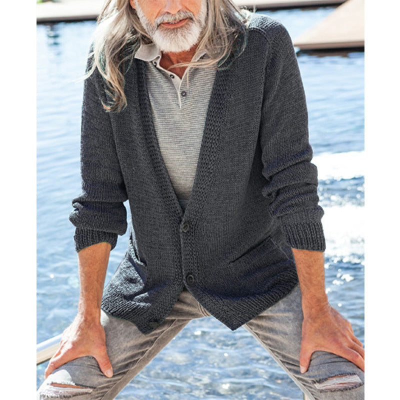 Herren Strickcardigan mit Kapuze und aufgesetzten Taschen Shop Nory