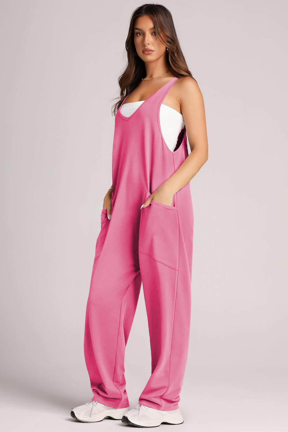 Damen Jumpsuit mit großzügigen Taschen und weichem Stretchmaterial