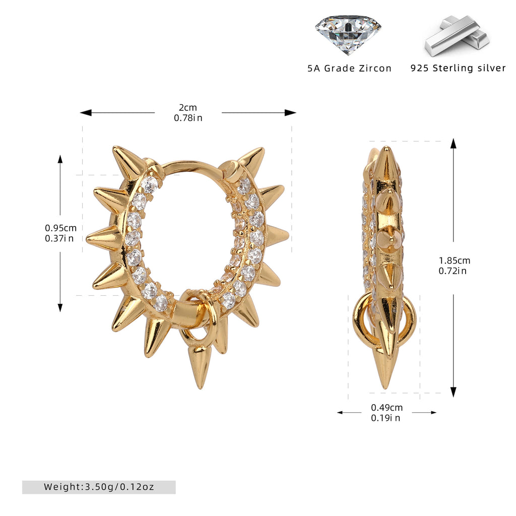 Damen Ohrhänger mit spitzem Design und funkelnden Zirkonsteinen Shop Nory