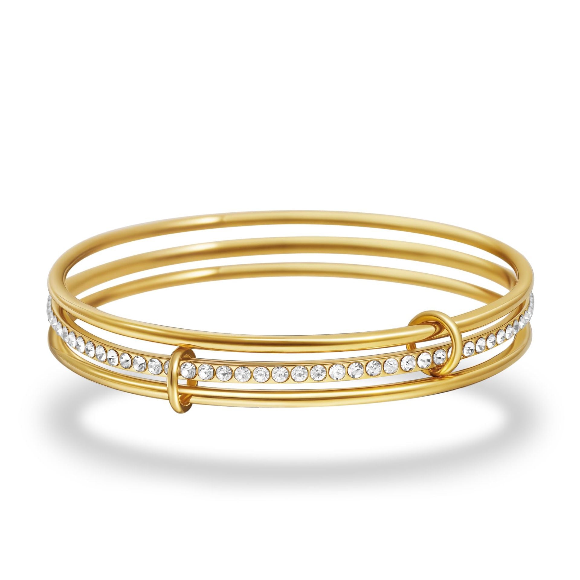 Damen eleganter Armreif mit polierten Silber- und Goldakzenten Shop Nory