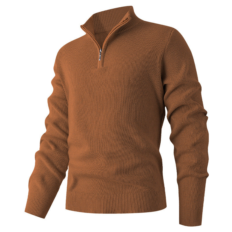 Herren Feinstrick‑Halbzip‑Pullover mit geripptem Mockneck und schlanker Passform Shop Nory