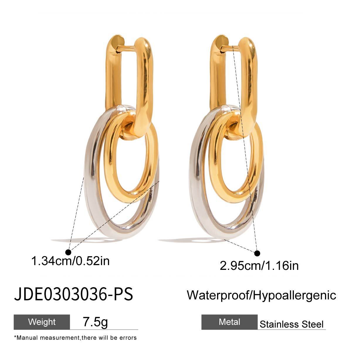 Damen Edelstahl Ohrringe mit modernem Doppelring-Design Shop Nory