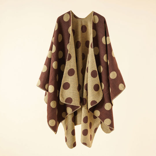 Damen Wendbarer Oversize-Capeponcho aus Jacquardstrick mit Zierstichkante Shop Nory