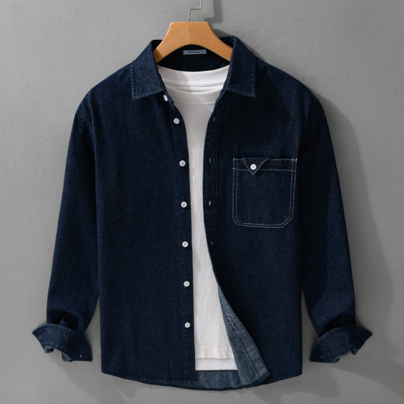 Herren Denim-Overshirt im Hemdjacken-Stil mit aufgesetzter Brusttasche und Relaxed-Fit Shop Nory