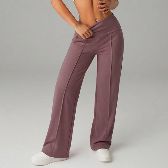 Damen High‑Waist Palazzo‑Sweatpants mit Bügelfalte und Komfortbund Shop Nory
