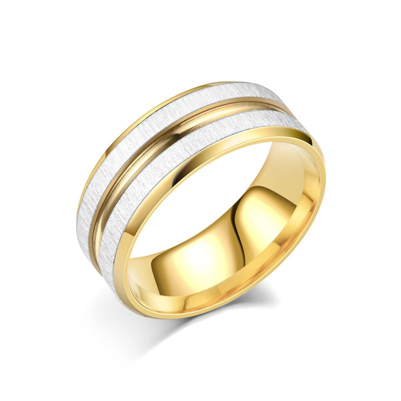 Herren Ring mit stilvollem gebürstetem Edelstahl und schwarzem Akzent Shop Nory