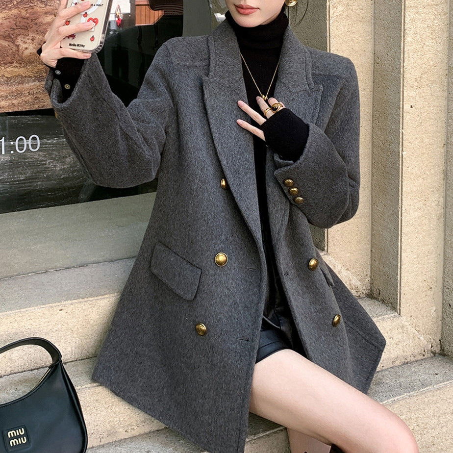 Damen Eleganter Wollmantel Shop Nory