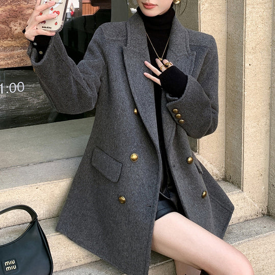 Damen Eleganter Wollmantel Shop Nory