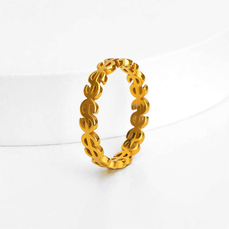 Damen Ring mit modernem Dollarzeichen-Design Shop Nory
