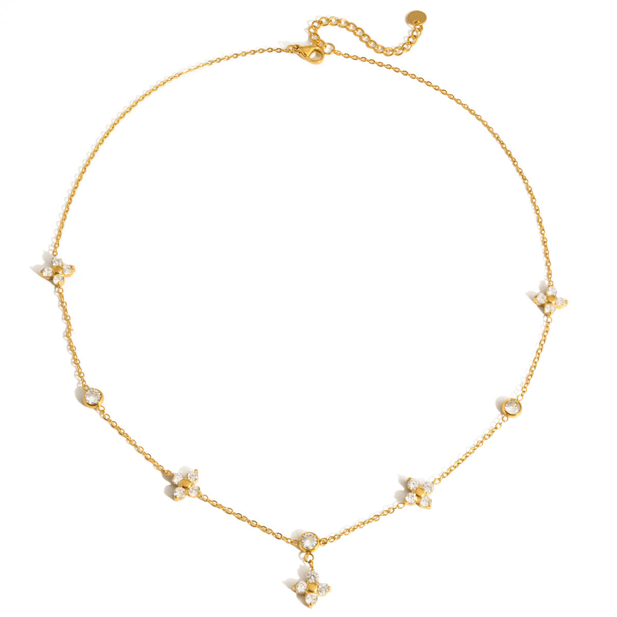 Damen elegante Halskette mit funkelnden Kristallen und verstellbarer Länge Shop Nory